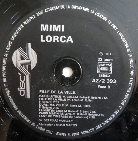 Mimi Lorca – Fille De La Ville [Vinyle 33Tours] - flash vidéo