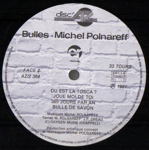 Michel Polnareff –Bulles [Vinyle 33Tours] - flash vidéo