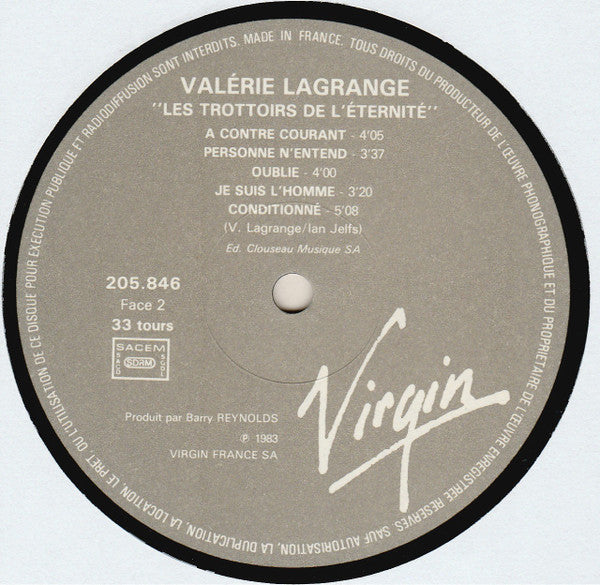Valerie Lagrange – Les Trottoirs De L'éternité [Vinyle 33Tours]