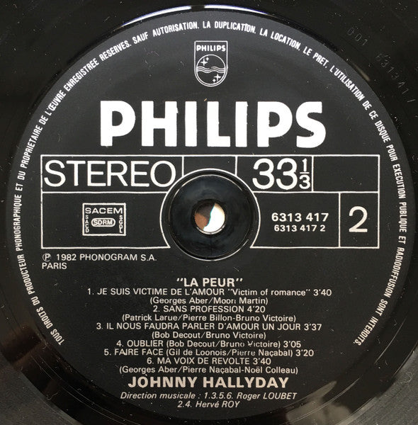 Johnny Hallyday – La Peur [Vinyle 33Tours] - flash vidéo
