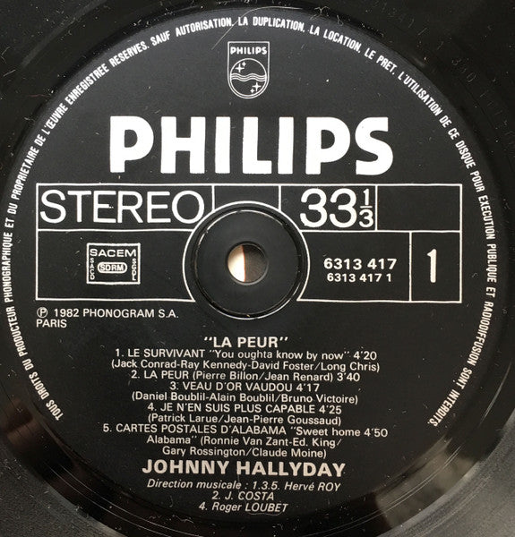 Johnny Hallyday – La Peur [Vinyle 33Tours] - flash vidéo