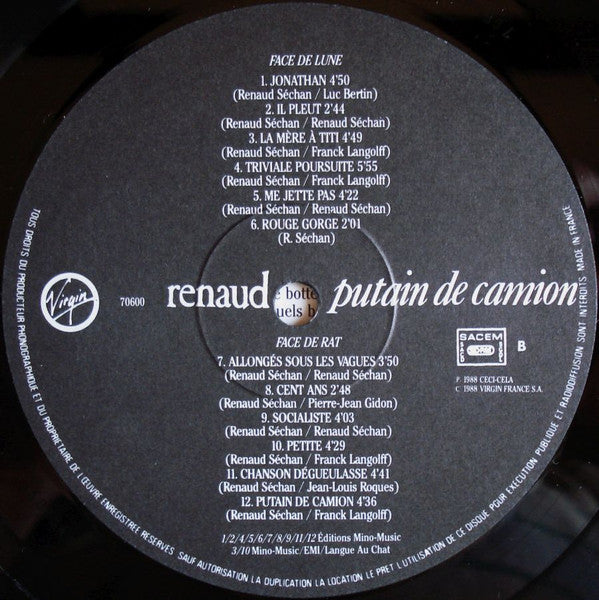 Renaud – Putain De Camion [Vinyle 33Tours] - flash vidéo