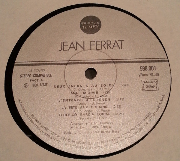 Jean Ferrat – Ferrat Aujourd'hui / Coffret N°1 1961-1963 édition 1980 [Vinyle 33Tours]