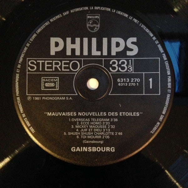 Gainsbourg –Mauvaises Nouvelles Des Étoiles [Vinyle 33Tours] - flash vidéo
