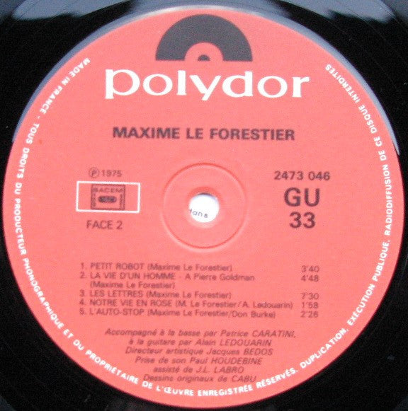 Maxime Le Forestier –Maxime Le Forestier [Vinyle 33Tours] - flash vidéo