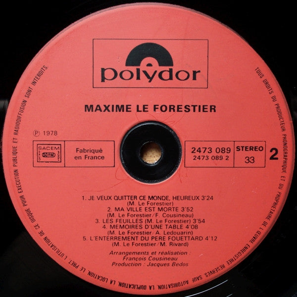 Maxime Le Forestier –N°5 [Vinyle 33Tours] - flash vidéo