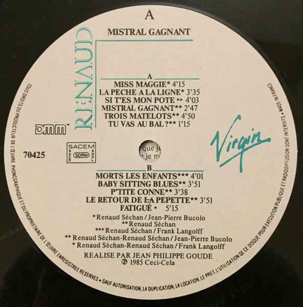 Renaud – Mistral Gagnant [Vinyle 33Tours] - flash vidéo