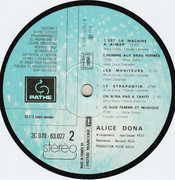Alice Dona – De La Tendresse... [Vinyle 33Tours]