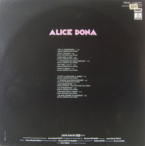 Alice Dona – De La Tendresse... [Vinyle 33Tours] - flash vidéo