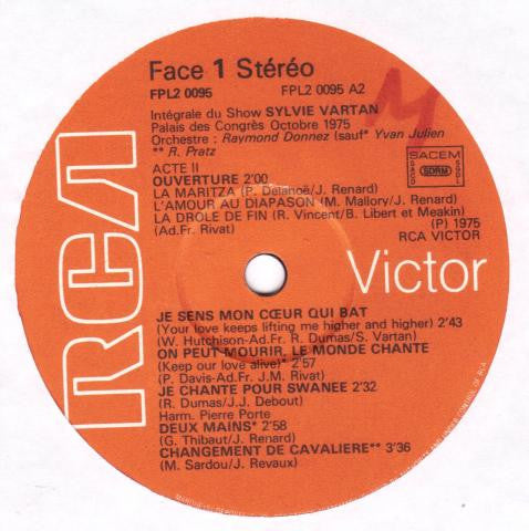 Sylvie Vartan –Spectacle Sylvie Vartan Palais Des Congrès [Vinyle 33Tours] - flash vidéo