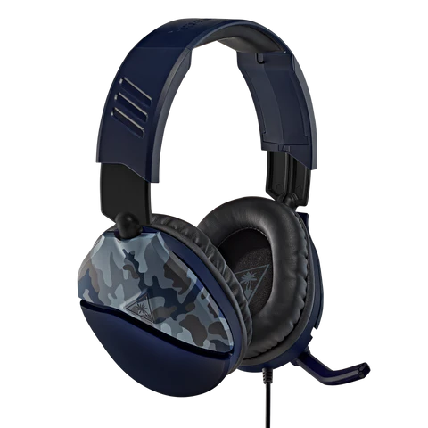 Turtle Beach - Casque de jeu filaire Recon 70 Camo Bleu pour PS5, PS4, Xbox Series X|S, Xbox One, Switch et Mobile - E-Squad Only - flash vidéo