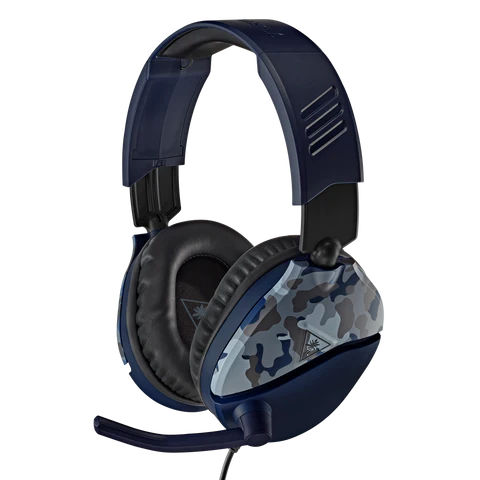 Turtle Beach - Casque de jeu filaire Recon 70 Camo Bleu pour PS5, PS4, Xbox Series X|S, Xbox One, Switch et Mobile - E-Squad Only - flash vidéo