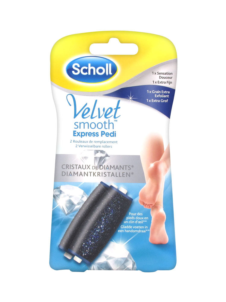 Scholl Velvet Smooth Express Pedi Cristauxs de Diamants Recharge 1x Douceur + 1x Extra Exfoliant - flash vidéo