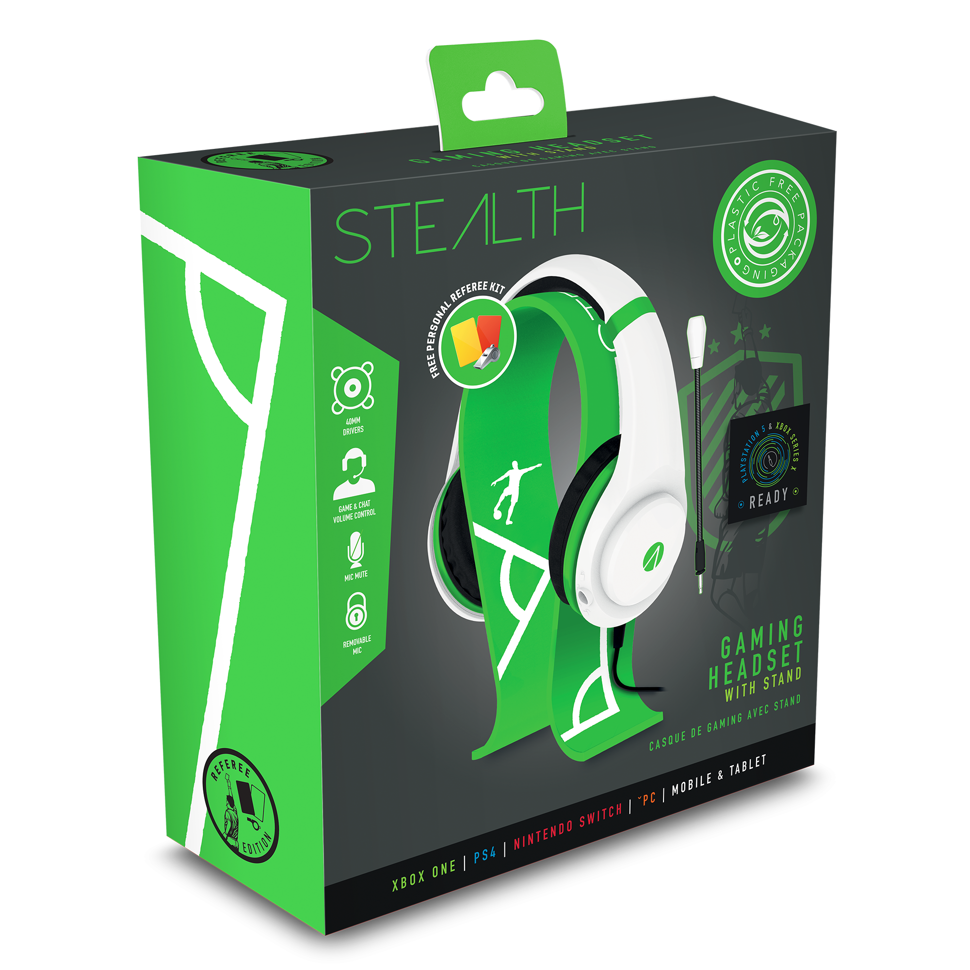 Stealth Gaming Headset & Stand Bundle Referee Edition for Xbox One, PS4, PC