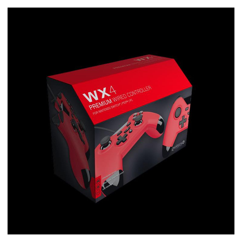 Gioteck - Manette sans fil premium WX4 Rouge pour Nintendo Switch, PS3 et PC - flash vidéo