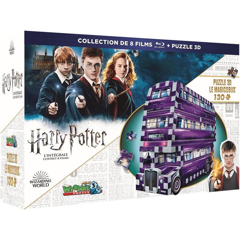 Coffret Harry Potter Intégrale 8 Films + Puzzle 3D Magicobus [Blu-Ray]