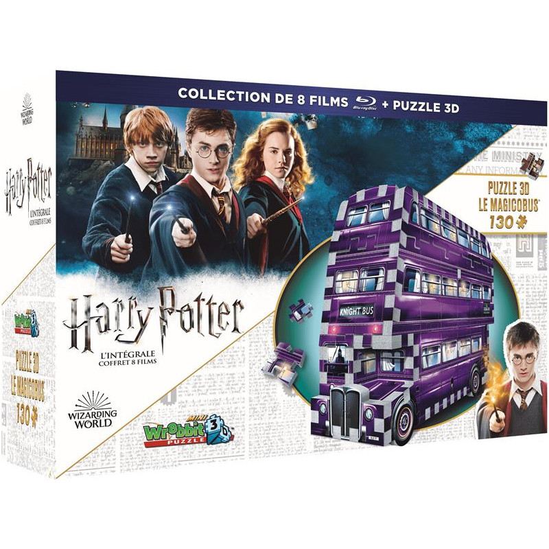 Coffret Harry Potter Intégrale 8 Films + Puzzle 3D Magicobus [Blu-Ray] - flash vidéo
