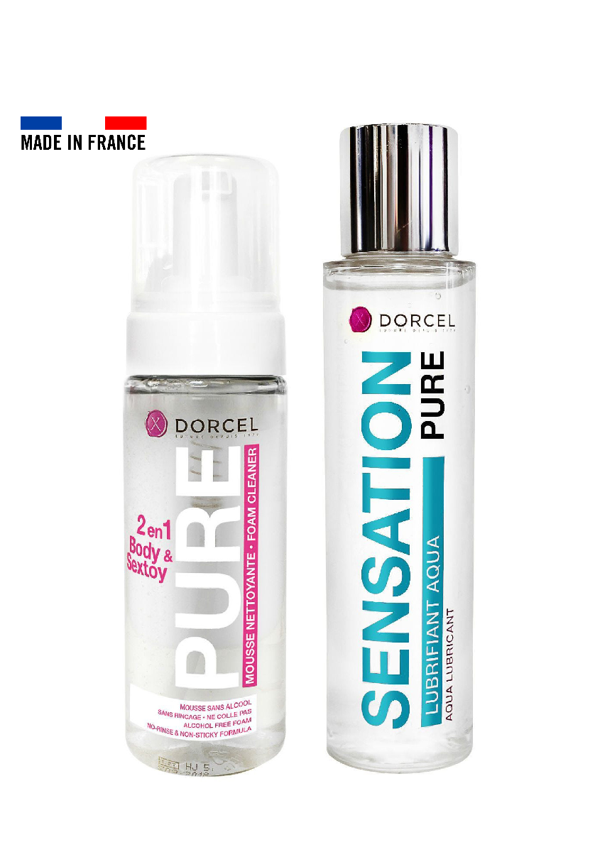 Pack lubrifiant à base d'eau neutre et nettoyant sextoy Dorcel [Bien-être] - flash vidéo