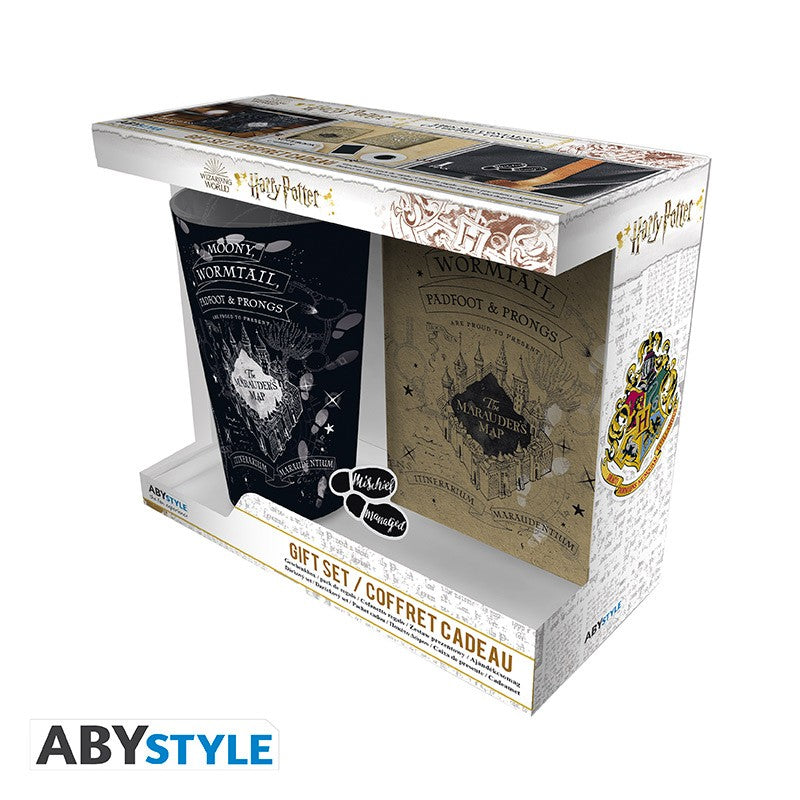 Harry Potter - Coffret cadeau Verre XXL, Pin's et Carnet Carte du Maraudeur - flash vidéo