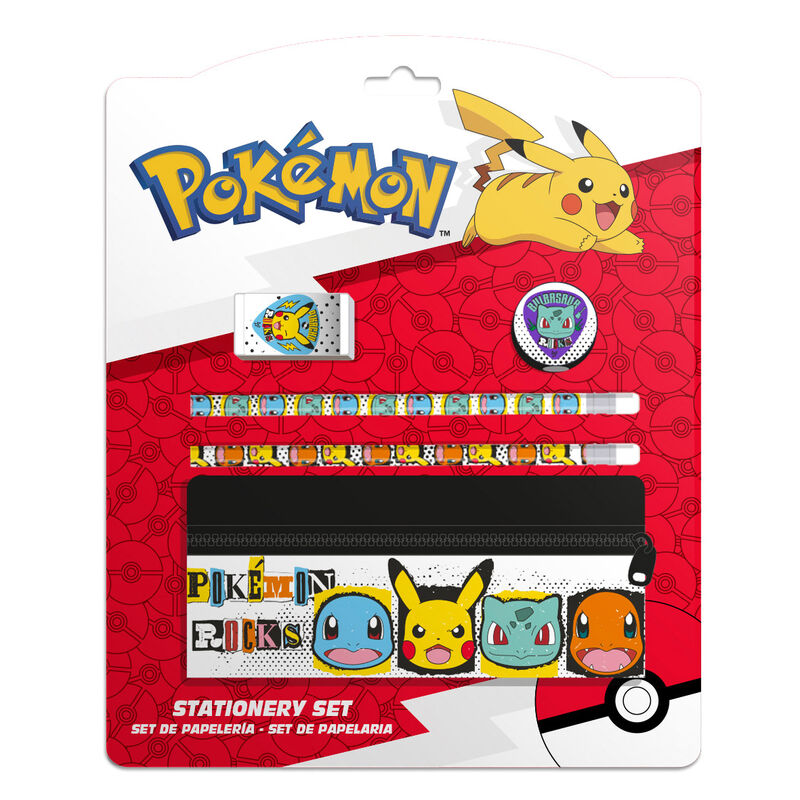 Pokémon - Ensemble de papeterie avec trousse à crayons Pokémon de départ