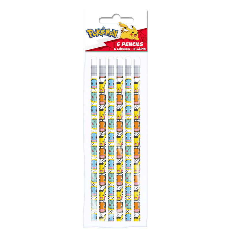 Pokémon - Lot de 6 crayons Pokémon de départ