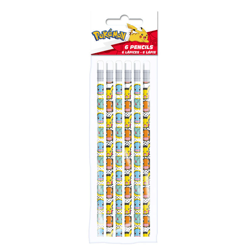 Pokémon - Lot de 6 crayons Pokémon de départ - flash vidéo