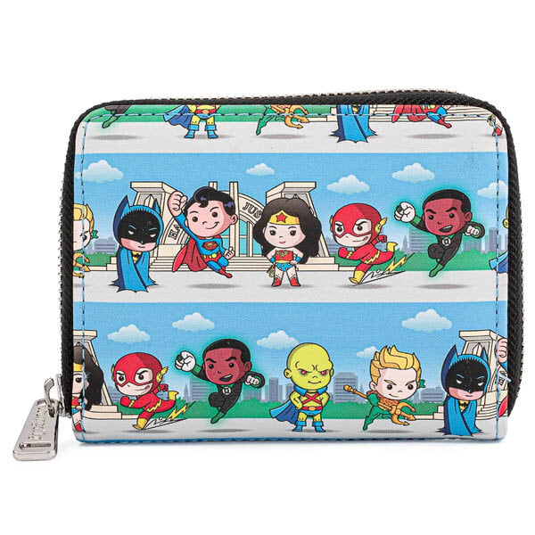 Loungefly: DC Comics Superheroes Chibi Lineup Zip Around Wallet - flash vidéo