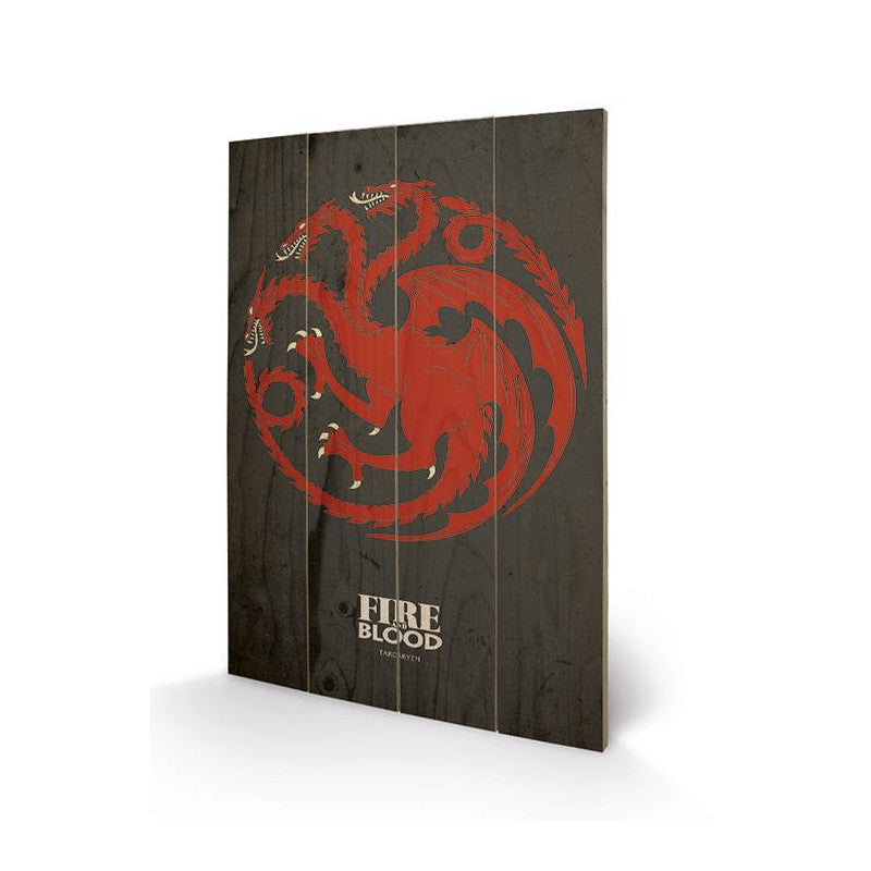 Game of Thrones - Targaryen Sigil Wood Print - flash vidéo