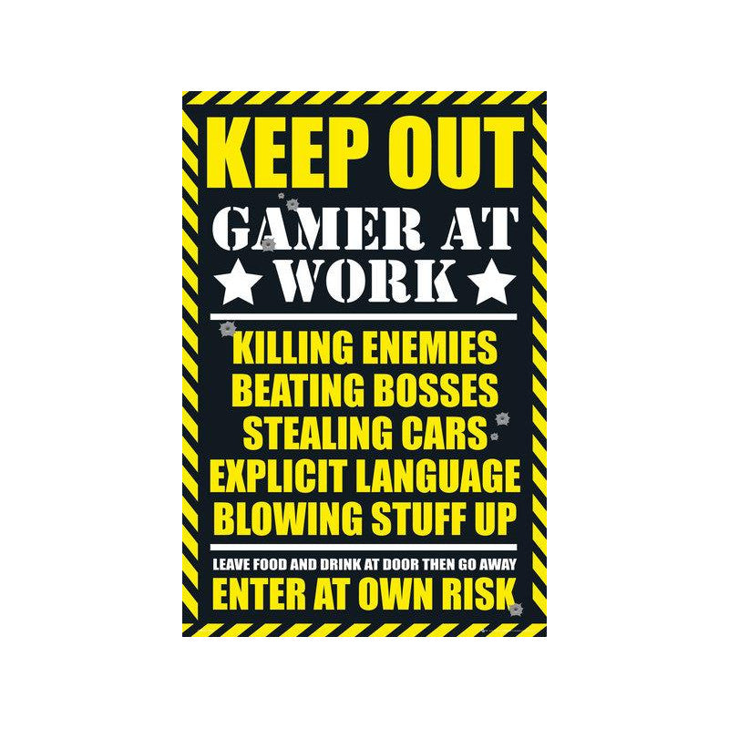 Keep Out Gamer at Work - Maxi Poster - flash vidéo