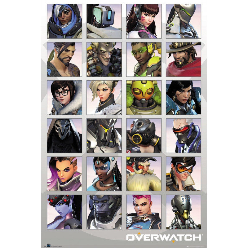 Overwatch Character Portraits - Maxi Poster - flash vidéo