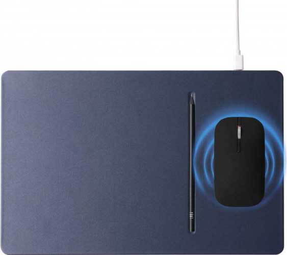 POUT - HANDS3 PRO COMBO "Tapis de chargement rapide sans fil avec souris" Bleu - flash vidéo