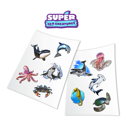 Temporary TATTOOS Super Sea Creatures