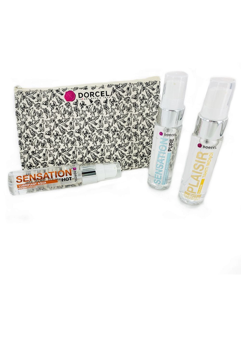 Trousse de voyage avec 3 lubrifiants Dorcel X 30ml - flash vidéo